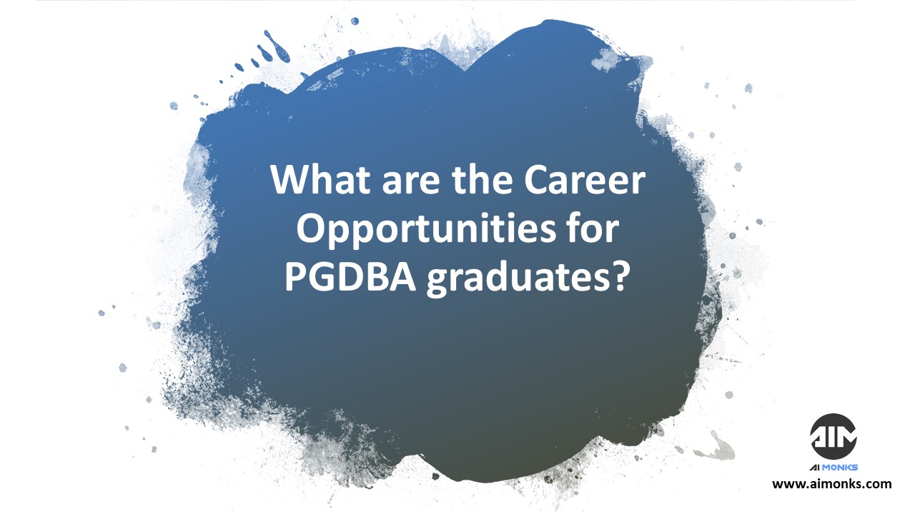 Career Opportunities for PGDBA