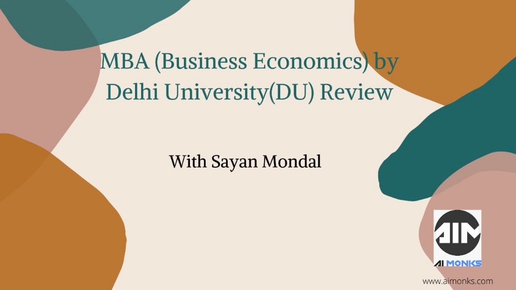 MBA Business Economics DU Review | AI Monks