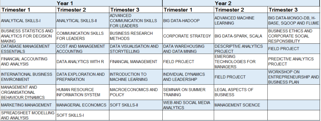 MBA Business Analytics by Lovely Professional University: Curriculum