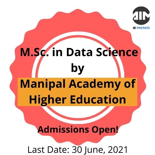msc data science mahe admission